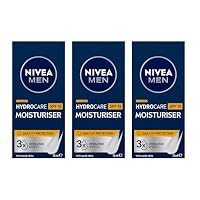NIVEA MEN Protect & Care Face Moisturiser SPF 15 75ml | With Aloe Vera and Pro-Vitamin B5 | Hydrates & Soothes Dry Skin | UVA/UVB Protection | Non-Greasy Formula | Suitable for Sensitive Skin
