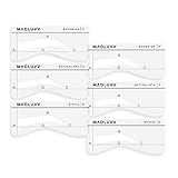 Best Eyebrow Shaping Stencil Kit, Set of 6 Plastic Reusable Stencils for Semi Permanent Microblading Tattoo & Makeup Artists, Shape Thicker and Fuller Brows with Pencil & Microblades (Low Profile)