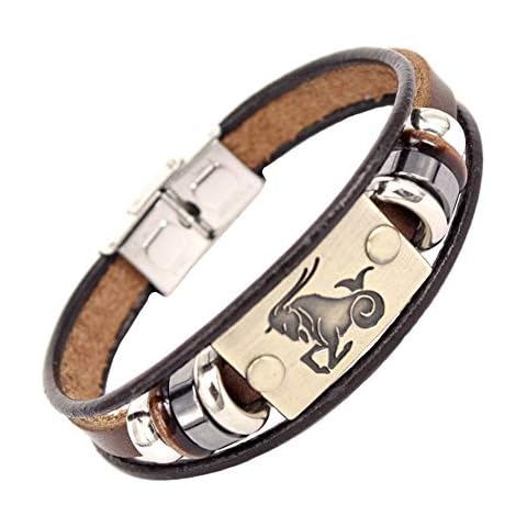 LODMLOER Capricorn Zodiac Leather Bracelet Cover