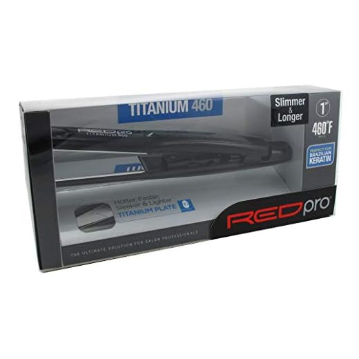 RED by KISS Pro Titanium Flat Iron 1 inch Heat Up to 460°F Max Ultra Smooth Titanium Plates Provide Non Stick, Chemical Resistance, and Even Heat Distribution