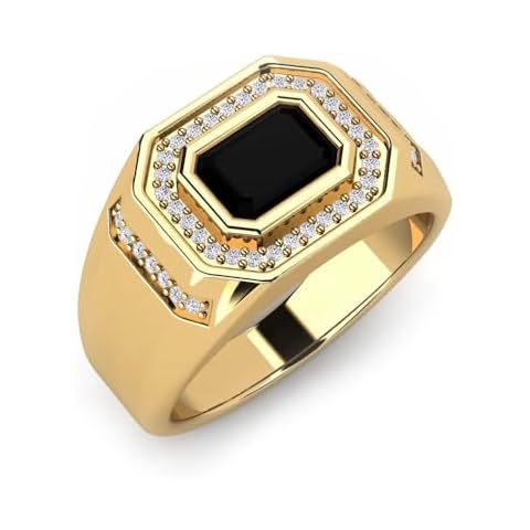 SLIACETE 1.0 Ct Black Onyx Ring Cover