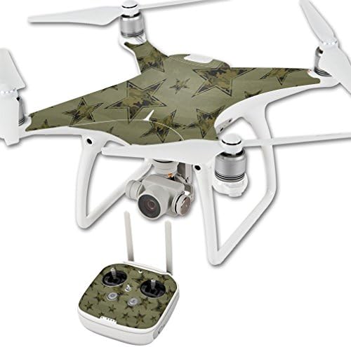 mightyskins  Skin de vinilo para DJI Phantom 4 Quadcopter Drone Wrap calcomanía decorativo para tapa Skins Ejército Star