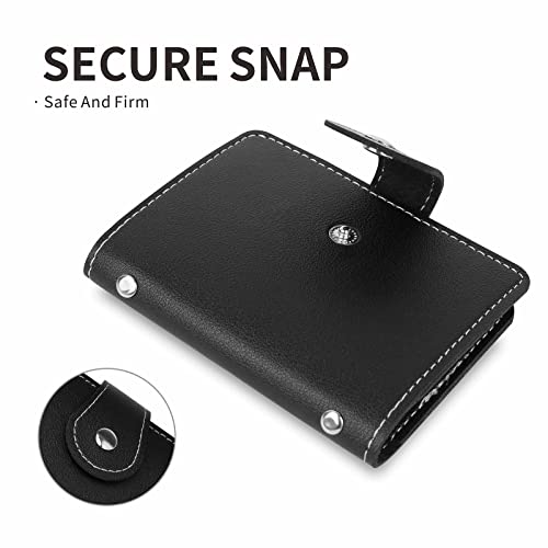 Image of 2 Pcs Credit Card Holder and business card holder,Sd Card Holder Each Has 26 Card Organizers, 2024 New Credit Card Holders book for Men and Women., black+red, 4 inch x 3 inch x 0.8 inch, Contracted