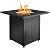 LEGACY HEATING Zeta 1 Propane Fire Pit Table, 50,000BTU Outdoor Gas Fire Pit, 2 in 1 Firepit Table w/Lid, Lava Rock, ETL Certified 28in Steel Fire Table add Warmth to Parties on Backyard, Black