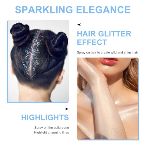 Hair and Body Glitter Spray, Shimmering Powder Sparkle Powder Makeup, Glitter Loose Sparkle Makeup for Body Highlighter,Festival Prom Rave Accessories (Glint-Rainbow)