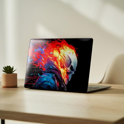 Image of NoWorries Laptop Skin for 15.6 & 14 Inch Laptop | Motivational, Superhero, Sports & Graphic Design Laptop Sticker Wrap | Premium Vinyl Laptop Cover (Ghost Rider, 13.5 x 9.5inches)