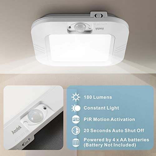 ANOTEK Battery Powered LED Ceiling Light Motion Sensor Light, Battery Operated Indoor Sensor Closet Light for Stair Hallway Shed Laundry Daylight Auto On/Off - Image 4