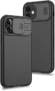 XTCASE Case for iPhone 12 / iPhone 12 Pro 6.1 inch, [Camera Protection] with Slide Camera Cover Ultra Slim Anti-Scratch Shockproof TPU Bumper Hard PC Back Protective Phone Case, Black