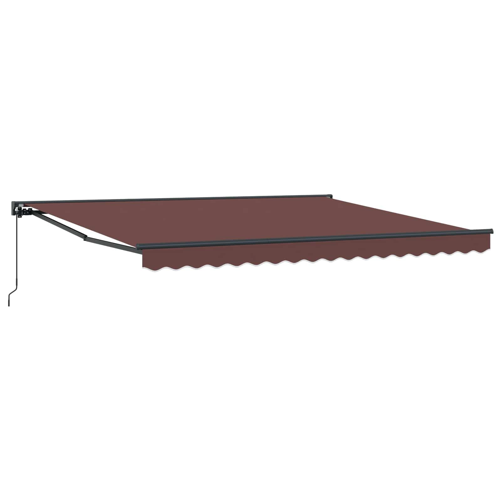Einziehbare Markise Braun 400x300 cm, Gelenkarm Sonnensegel aus Polyester & Metall, Wandhalterung, Manuell, UV-Stabil, Modernes Design für Garten Terrasse Balkon