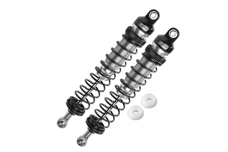 GPM Upgrades Aluminum 6061-T6 Rear Adjustable Spring Dampers for 1/10 Rock Rey LOS03009T1/T2 /1/10 Baja Rey Desert Truck?LOS03008? RC Car (Silver)
