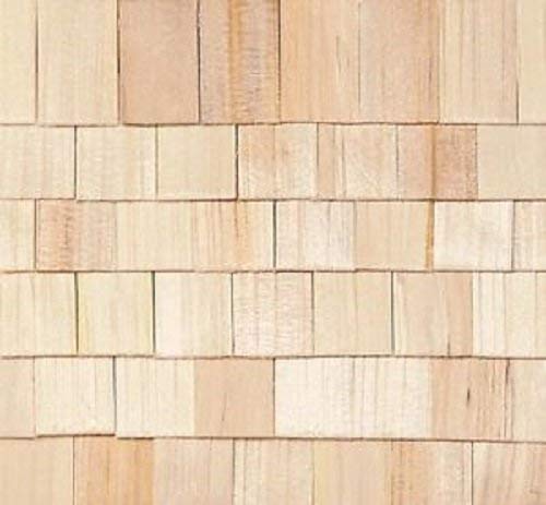 Dollhouse Miniature Pine Roofing Shingles - 300 Piece Wooden Craft Supplies For, Dollhouse, Model Railroad, Diorama Crafts #TOP2