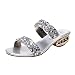 Sandalen Damen Sommer Glitzer Mode Sommer Frauen Sandalen Dicke Ferse Niedrige Ferse Doppelriemen Glänzende Pailletten Sexy Antirutsch Pads Schuhe Damen
