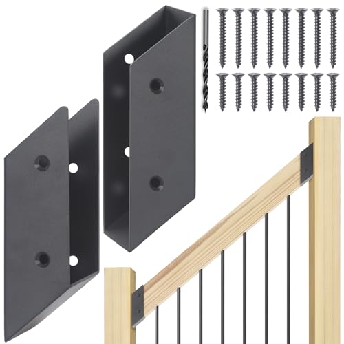 WOCEPU 40° Stair Angle Stainless Steel Deck Railing Brackets Connectors for 2"x4" (Actual 1.5"x3.5") Railing Wood Post (4 Pair) by WOCEPU - Used condition - US$32.69