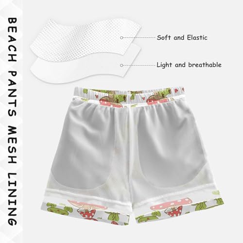 senya Frog Mushrooms Boys Swim Trunks Toddler Shorts Swimwear Boardshorts4