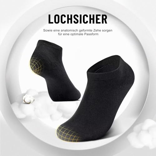 YouShow Sneaker Socken Herren Damen 20 Paar Schwarz Kurzsocken 35-38 – Ansicht 3