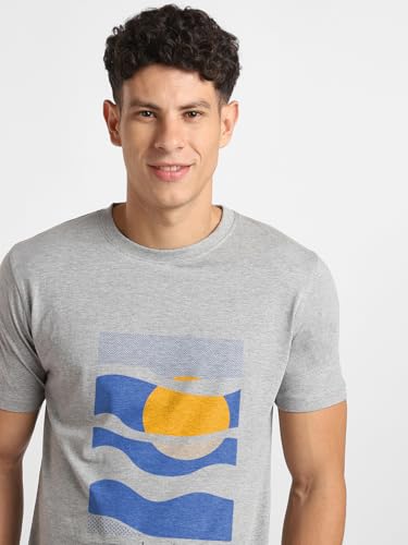 Image of Nobero 100% Cotton T Shirts for Men Stylish | Regular Fit | Graphic Printed T Shirts for Men 180 GSM Combed Cotton | Round Neck Half Sleeve
