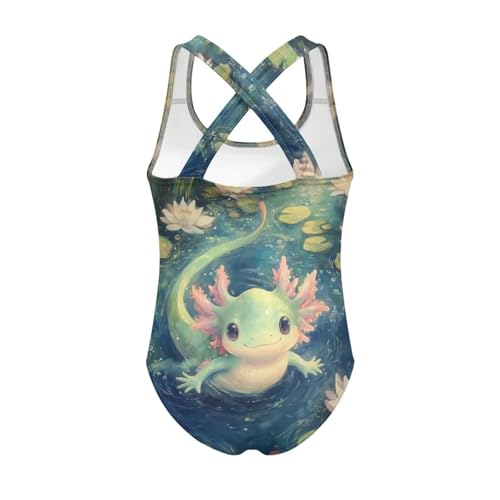 Image of Girls Swimsuit Criss Cross Back 1-Piece Summer Beach Swiwmear