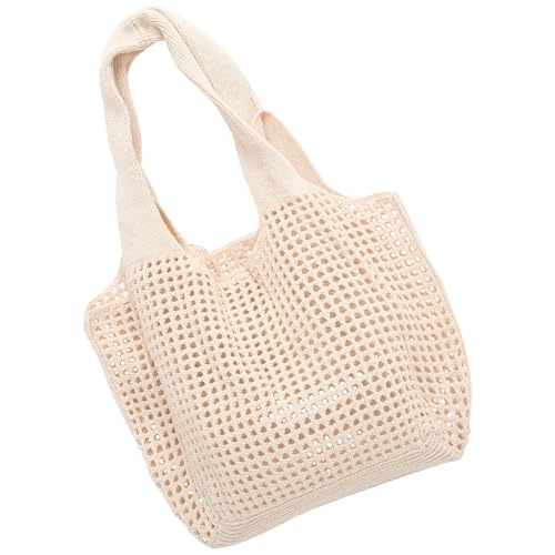 Cabas de plage femme tissé en coton léger paquet tricoté creux de vacances