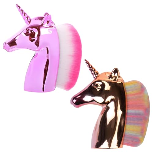 brochas de maquillaje Rainbow Horse para base líquida, polvos, rubor, corrector, sombra de ojos y contorno facial.