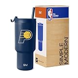 Simple Modern Officially Licensed NBA Pacers 30 oz Tumbler with Flip Lid and Straws | Insulated Cup Stainless Steel | Gifts for Men Women | Trek Collection | Indiana Pacers