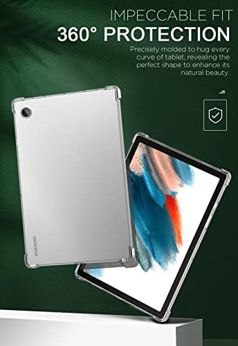 MoKo Case Fits Samsung Galaxy Tab A8 10.5 Inch 2021(SM-X200/SM-X205/SM-X207), Ultra Clear Soft Flexible Transparent TPU Skin Bumper Back Cover Shell, Clear