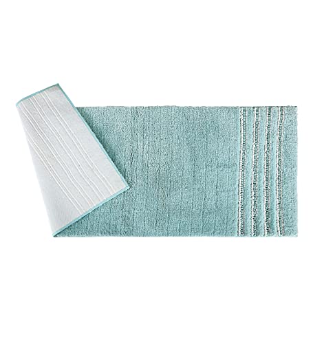 Image of Obsessions Ultra Soft Solid Bath Runner - Premium 1950 GSM Density, Anti-Skid Safety Backing & Superior Absorbency for Quick-Dry Comfort (60x150 cm, Aqua)