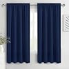 DWCN Blackout Curtains for Bedroom 42 x 63 Inch Long Navy Blue 2 Panels