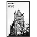 New Premium Designed Maxi Frame,61x91.5cm-EtonWood, 24 x 36 Inches Approx. Perfect for Wall Gallery Portrait Landscape Art Decor with Heavy Duty Backing and Shatter-Resistant Styrene (Black)