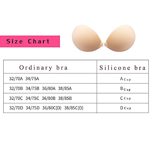 Kiswon Push Up Sticky Adhesive Bra Pasties Nipple Covers Invisible Backless Strapless Bra For Women Beige #TOP6