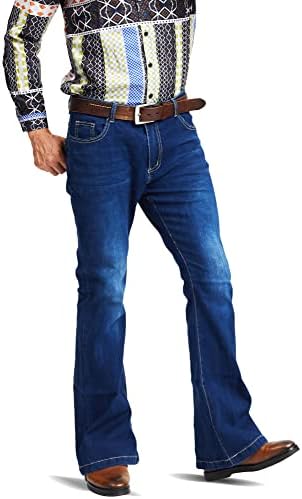 Mens Bell Bottom Jeans 70s Outfits for Men,Mens Bell Bottoms Disco Pants Flared Jeans