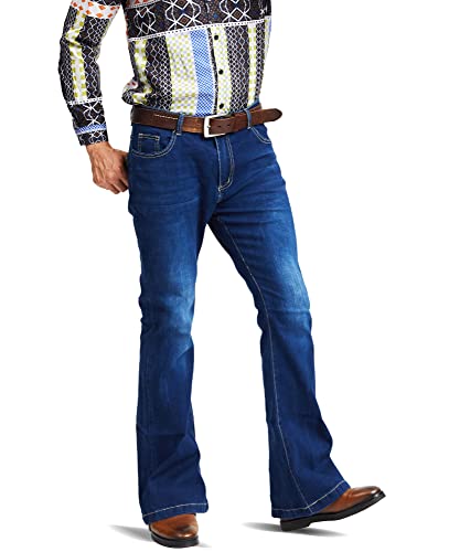Mens Bell Bottom Jeans 70s Outfits for Men,Mens Bell Bottoms Disco Pants Bell Bottom Pants Jeans for Men