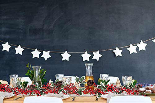 Recutms 6.5Ft Red Berry Christmas Garland Decoration, Artificial Berry Garland With Pine Cone For Indoor Outdoor Garden Gate Home Winter Christmas Holiday New Year Fireplace Stairs Table Decoration #TOP3