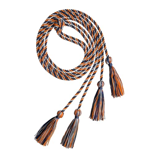 Image of Endea Graduation Double Honor Cord Three-Color (Navy Blue /Orange /Silver)
