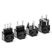 Universal Adapter Type C E F G L, Fosmon [CE Certified] USA to UK, Italy, Germany, France, Europe International Dual Outlet Travel Power Adapter Wall Converter - Black (4 PCS)