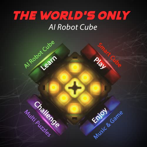 Ex-Mars Ai Robot Cube & Smart Cube, Self Scrambling Stem Cube With 10 Puzzle Types | Self Solving Speed Cube, Plays Music | Unique Stem Toys For Boys & Girls | Fidget Toys For Adults Anxiety #TOP1