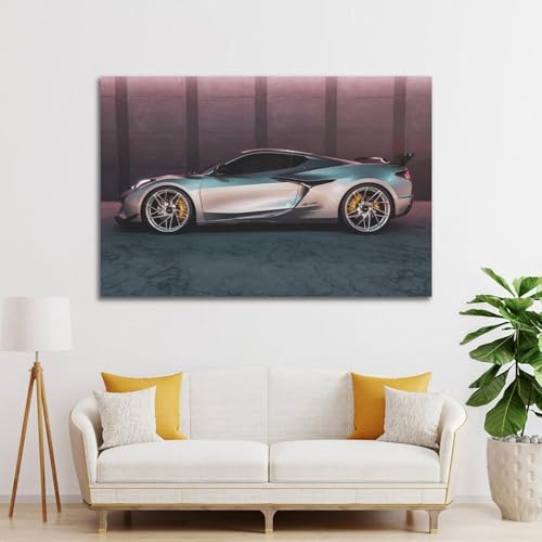 JIYAYCU American Sport Car Poster Gray C8 Z06 Supercar Decorative Painting Canvas Art Picture 12x18inch(30x45cm) - Image 2