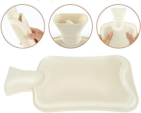TRIXES Pink Fluffy Hot Water Bottles  Body Warmer & Pain Relief Heat Pad  Perfect Gifts for Men Women & Kids for The Cold Season  Warm Back Neck Feet Hands  Cover with Pom Poms & 2 Litre Bottle