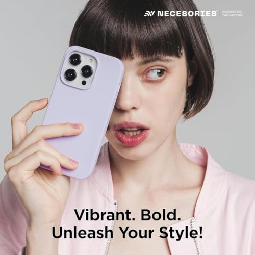Image of Liquid Silicone Case Compatible for iPhone 15 Pro Max Lavender | Slim Back Cover | Soft Touch Bumper | Shockproof Drop Protection | Microfiber Cloth Inside | Sleek Solid Design