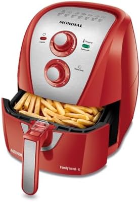 MONDIAL Fritadeira Sem Óleo Air Fryer 4L, Vermelho/Inox, 1500W, 1...