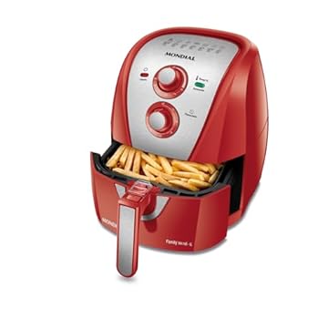 Fritadeira Sem Óleo Air Fryer 4L, Mondial, Vermelho/Inox, 1500W, 110V - AFN-40-RI