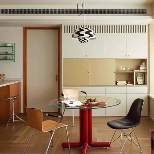 Plateau de table en verre transparent épais 48cm avec bord arrondi pour café