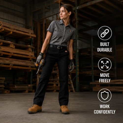 Women's Flex Original Fit Work Pants, Black, 10 RG - image 7