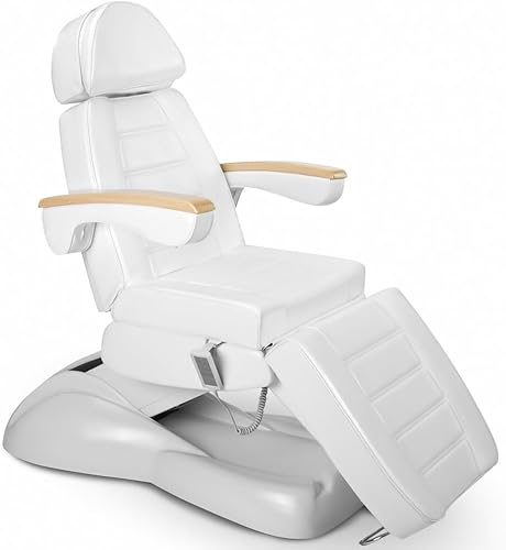 PLUS SANTE - Neo Fauteuil Soins Esthétiques Électrique, Confort, Polyvalence et Praticité pour Soins, Massages et Bien-Être, Largeur avec accoudoirs 85 cm, Blanc