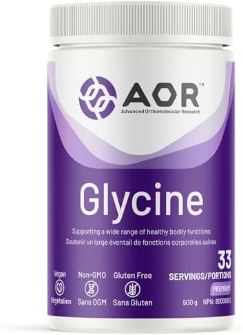 AOR Glycine Powder 500g 33-Servings - Glycine Supplement for Support Cognitive Function, Restful Sleep, Skin Care, Joint Comfort, Vegan Non-GMO, Essential Amino Acid, Naturally Sweet Sugar Alternative