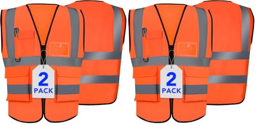 Image of XPCARE Reflective Safety Vests For Women Men, High Visibility Security Vest Pockets and Zipper Front Construction Work Vest