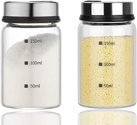 Ulanox Gewürzgläser 500ml Mit 4 Streulöchern - 2er Set Borosilikatglas