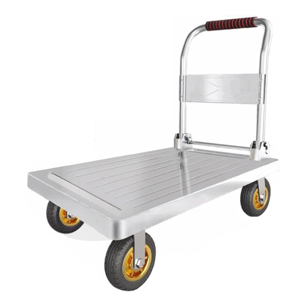 Carrello con piattaforma pieghevole resistente con ruote e maniglia, carrello portatile per un facile sollevamento pesante e materiale di trasloco, ideale per casa, magazzino e uso esterno