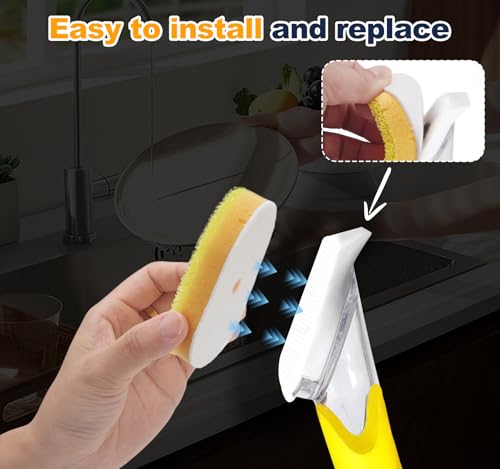 Image of Packs Refill Heads Compatible with Dish Daddy, Non-Scratch Wand Refill Sponge Heads Compatible with Scrub Daddy, Upgrade Much Thicker and Durable (6)