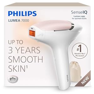 Philips Lumea 7000 IPL Hair Removal Device - Long-Lasting Salon-Like Laser Hair Removal Alternative, Easy Home Use, Attachment for Body & Legs, BRI870/02