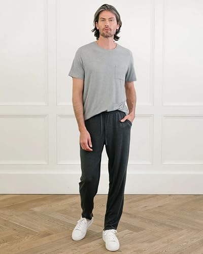 Cozy Earth Men’s Stretch-Knit Pajama Pants with Elastic Drawstring Waist & Side Pockets2